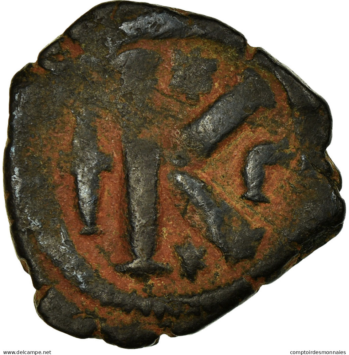 Monnaie, Justinien I, Demi-Follis, 527-537, Constantinople, TB, Cuivre, Sear:164 - Bizantine