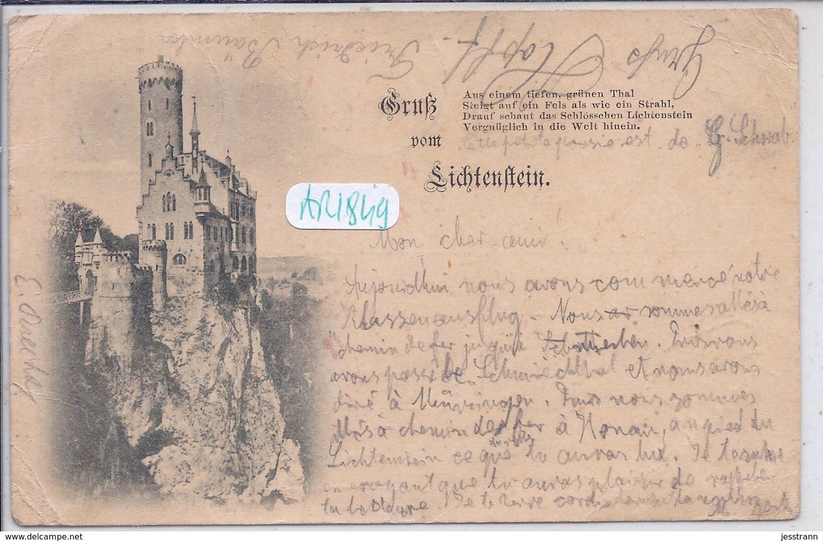 LIECHTENSTEIN- GRUSS VOM LICHTENSTEIN- USAGEE- 9 MAI 1898 - Liechtenstein