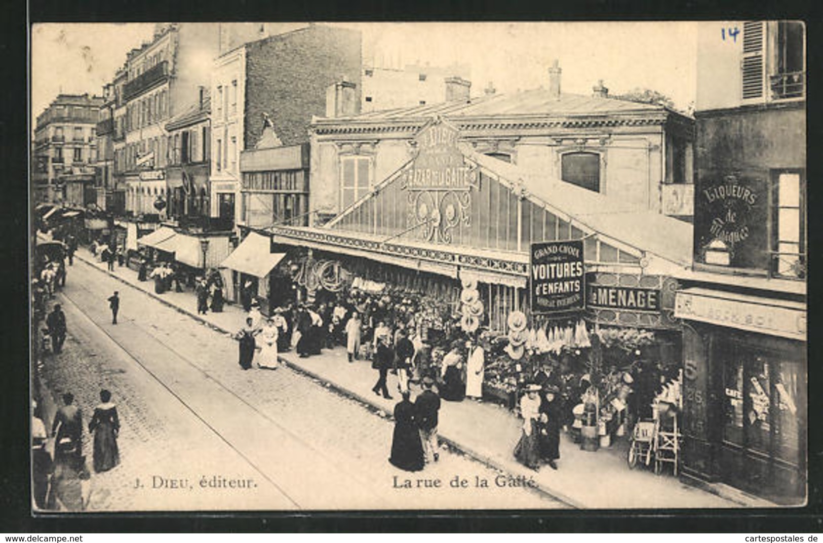 CPA Paris, La Rue De La Gaite, Vue De La Rue - Other & Unclassified