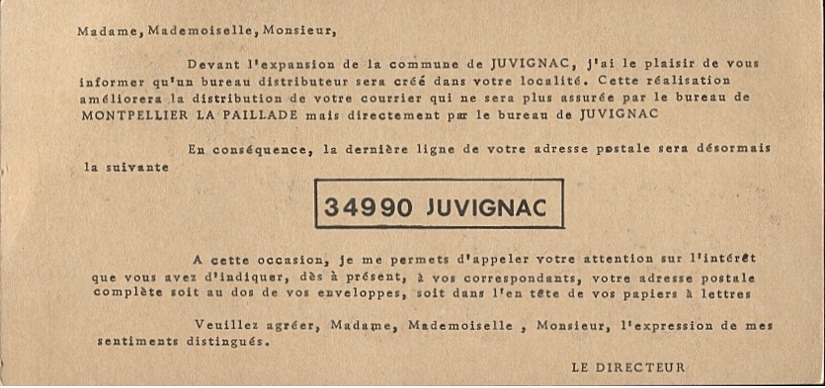 Carte Informative Code Postal 34990 Juvignac - Zipcode