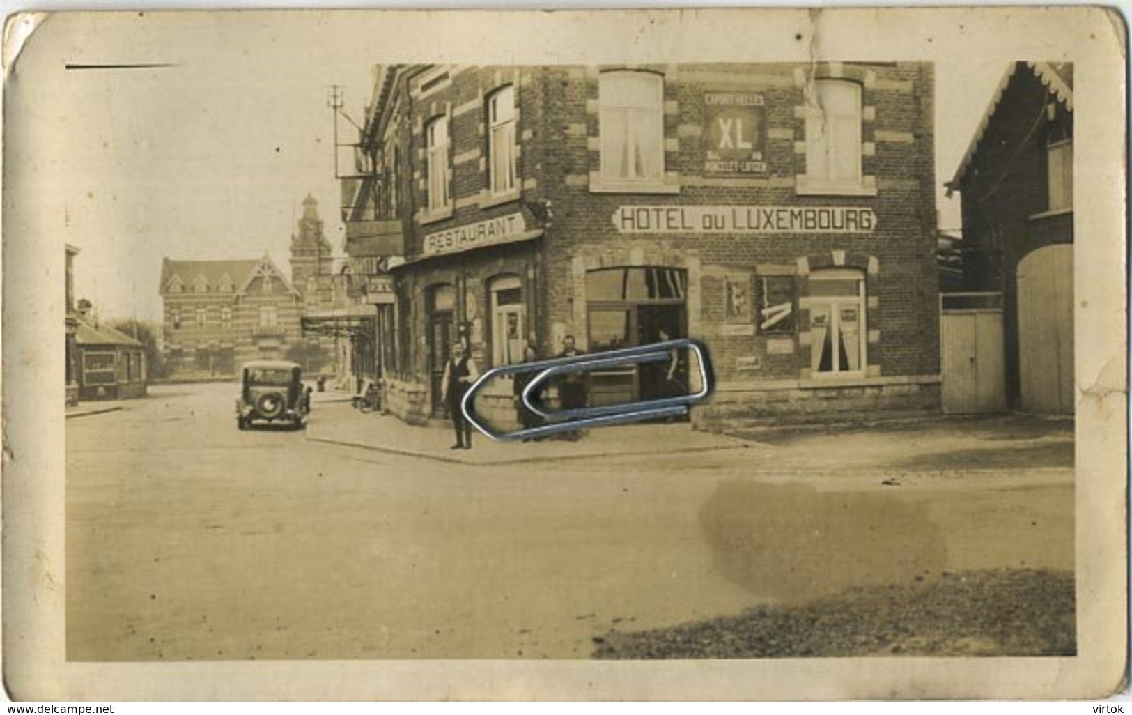 Beauraing :  Vieux Photo 12 X 7 Cm :  Hotel Du Luxembourg  (  Old Car ) - Orte