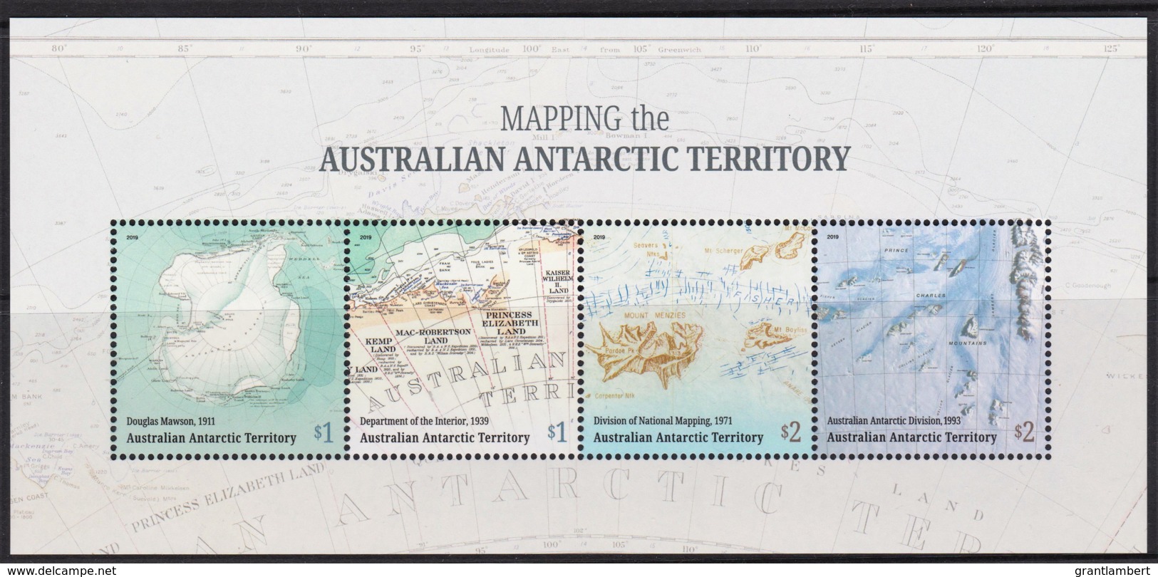 Australian Antarctic 2019 Mapping Antarctica Minisheet MNH - - Nuevos