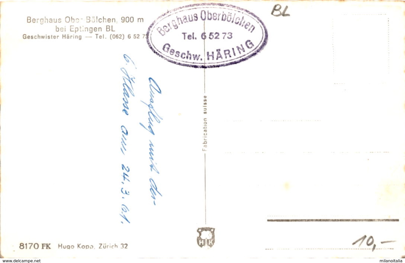 Berghaus Ober-Bölchen, Bei Eptingen BL (8170) * 24. 3. 1961 - Eptingen