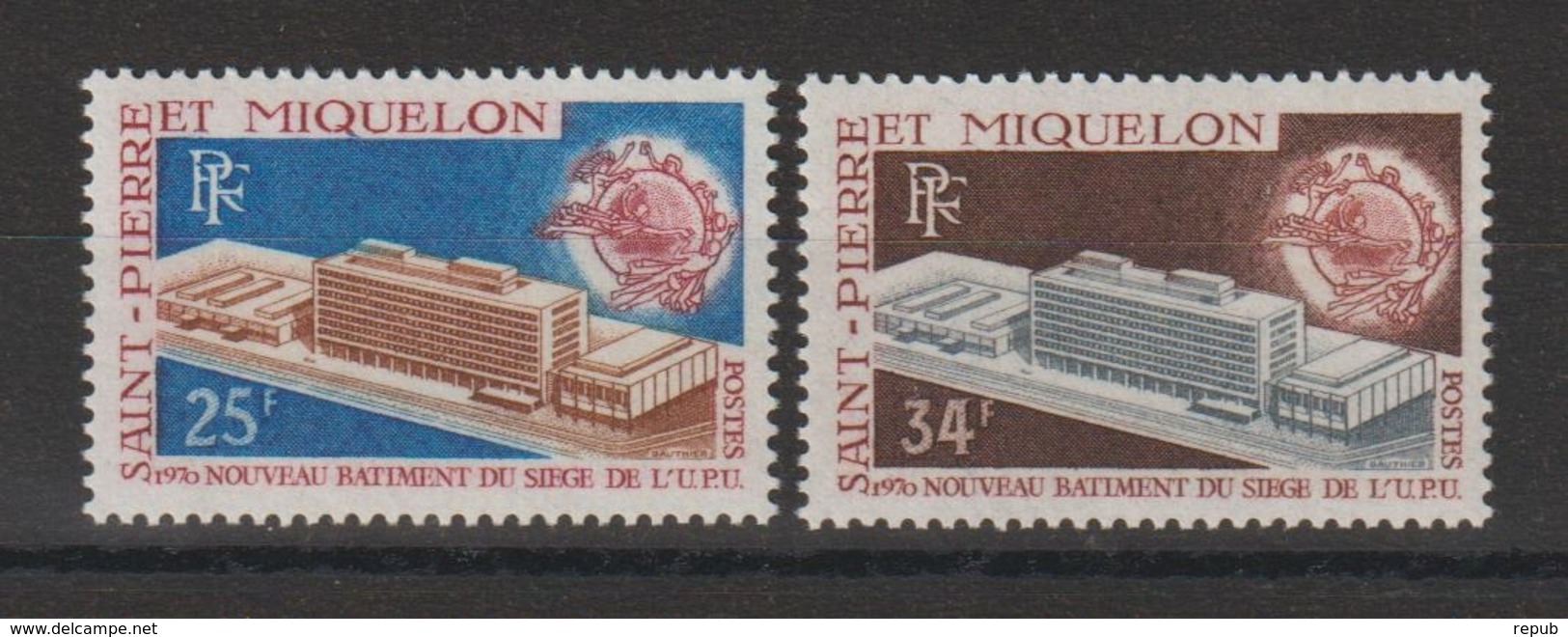 Saint Pierre Et Miquelon 1970 UPU 399-400 2 Val ** MNH - Neufs