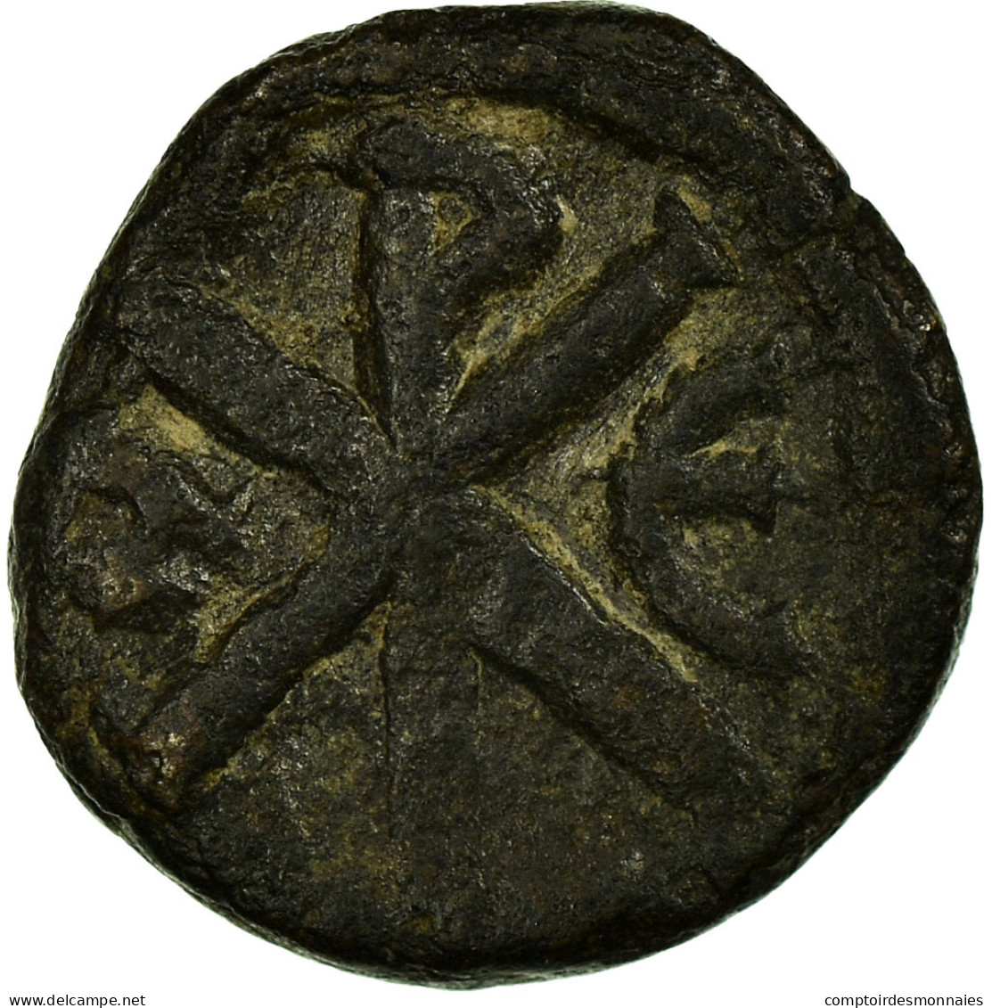 Monnaie, Justin I, Pentanummium, 518-527, Constantinople, TB+, Cuivre, Sear:75 - Bizantinas