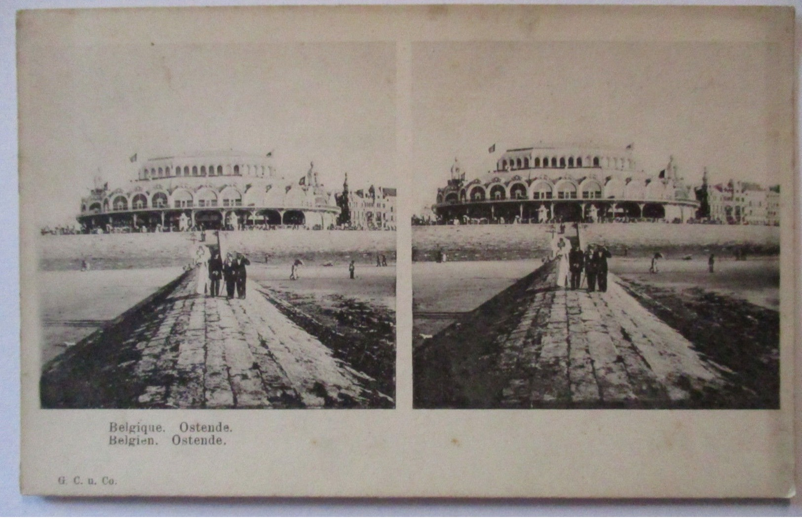 Belgien, Ostende, Stereo Karte Ca. 1900  - Autres & Non Classés