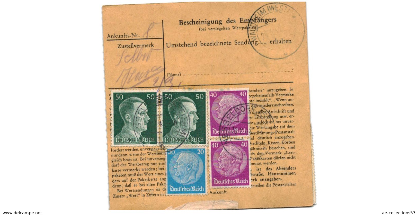 Colis Postal  / De Kopreinitz  /  Pour Waldheim - Briefe U. Dokumente