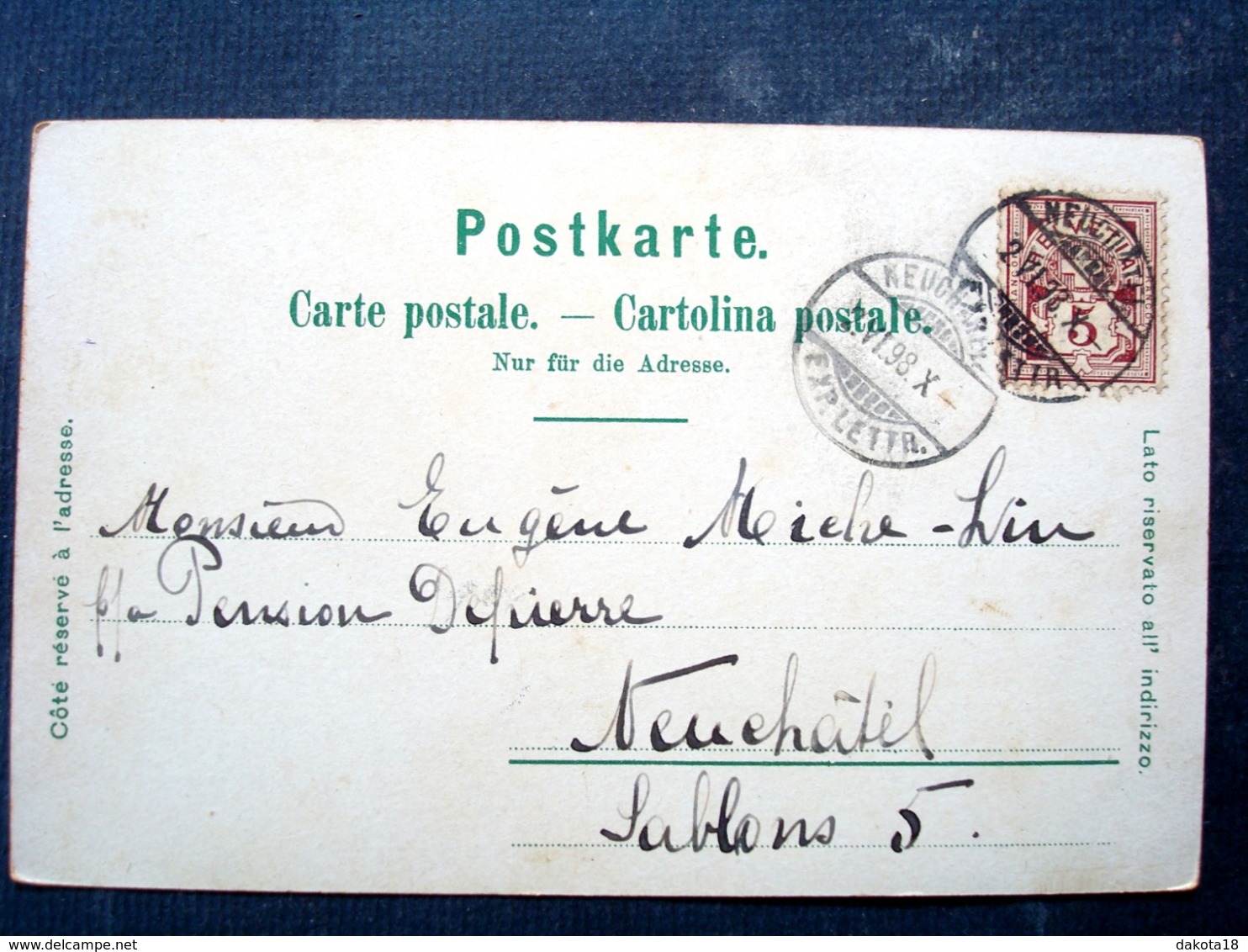 Suisse ,  Gruss Aus Zürich De 1898.....timbres Et Cachets Au Verso - Au