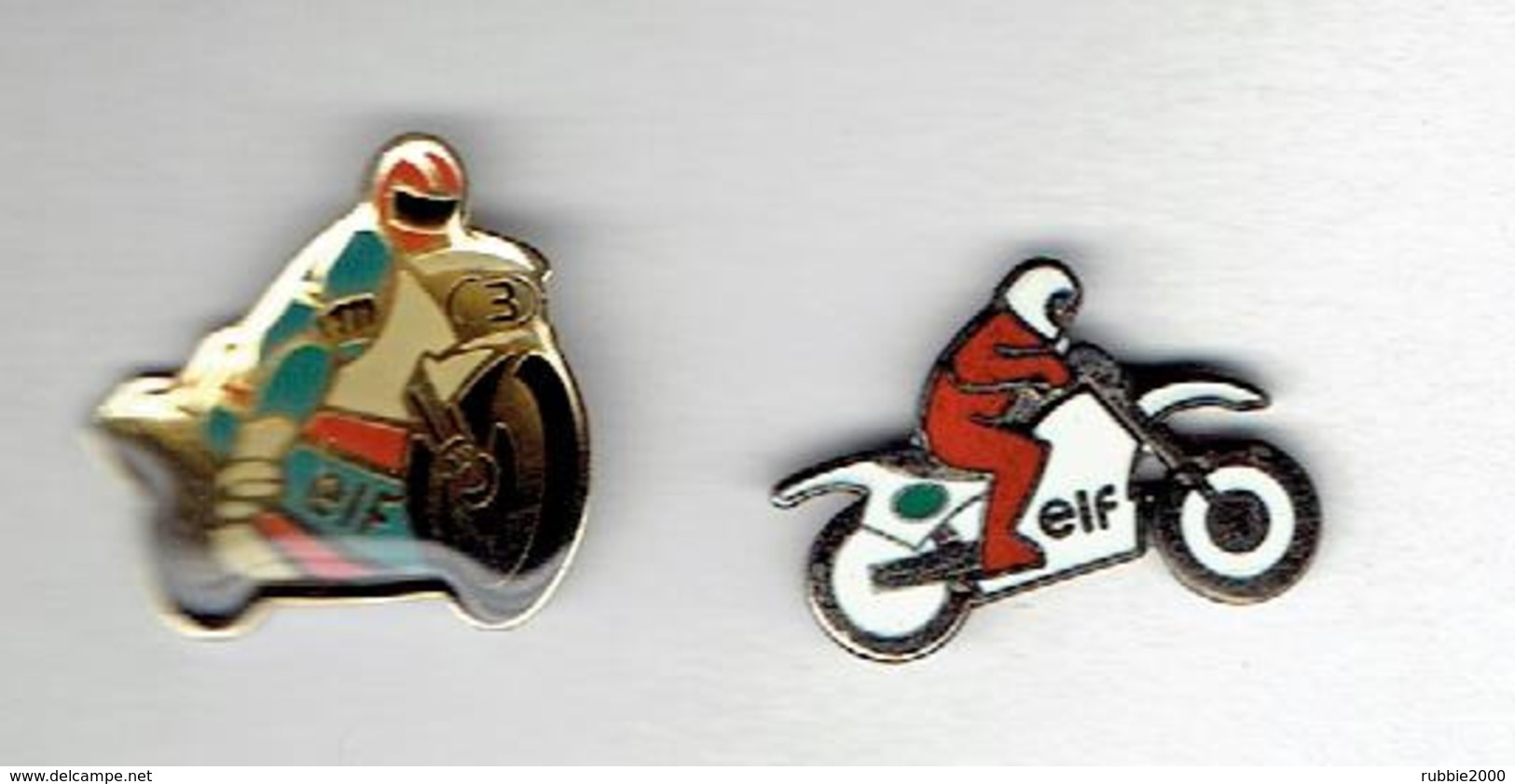 MOTO LOT DE 2 PINS PUBLICITE ESSENCE ELF EN TRES BON ETAT - Motor Bikes