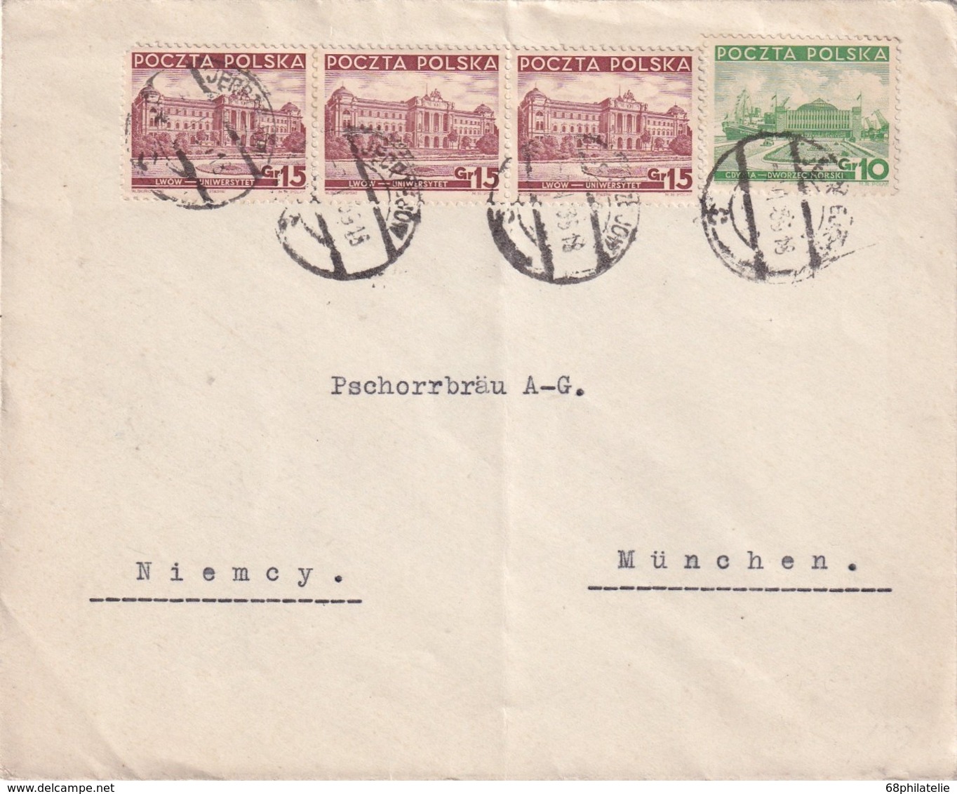 POLOGNE 1935 LETTRE POUR MUNICH - Covers & Documents