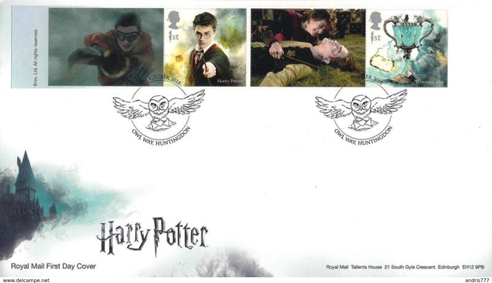 United Kingdom UK 2018 - Harry Potter - Owl (unaddressed FDC) - 2011-2020 Em. Décimales