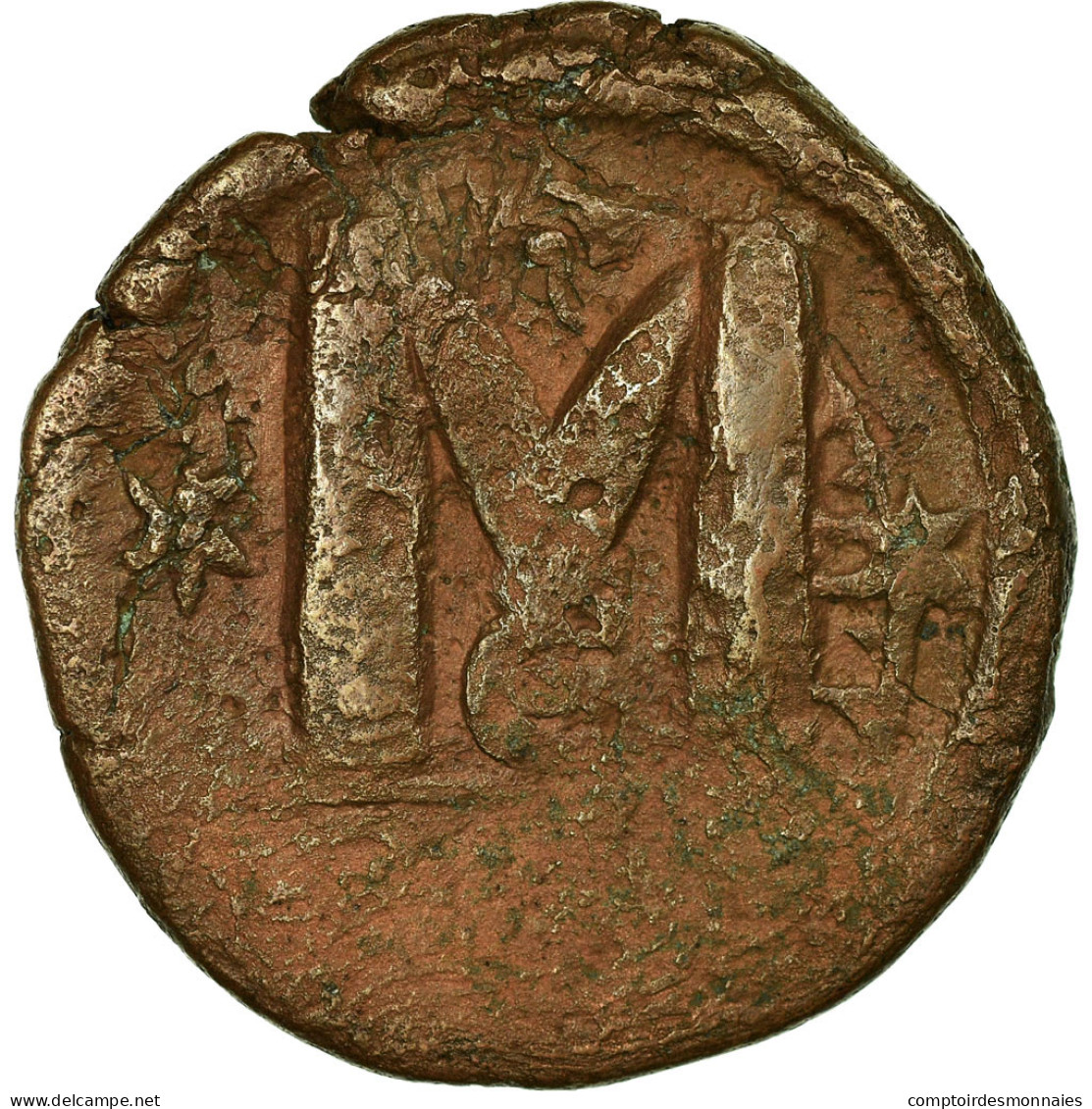 Monnaie, Justin I, Follis, 518-527, Constantinople, TB, Cuivre, Sear:62 - Byzantines