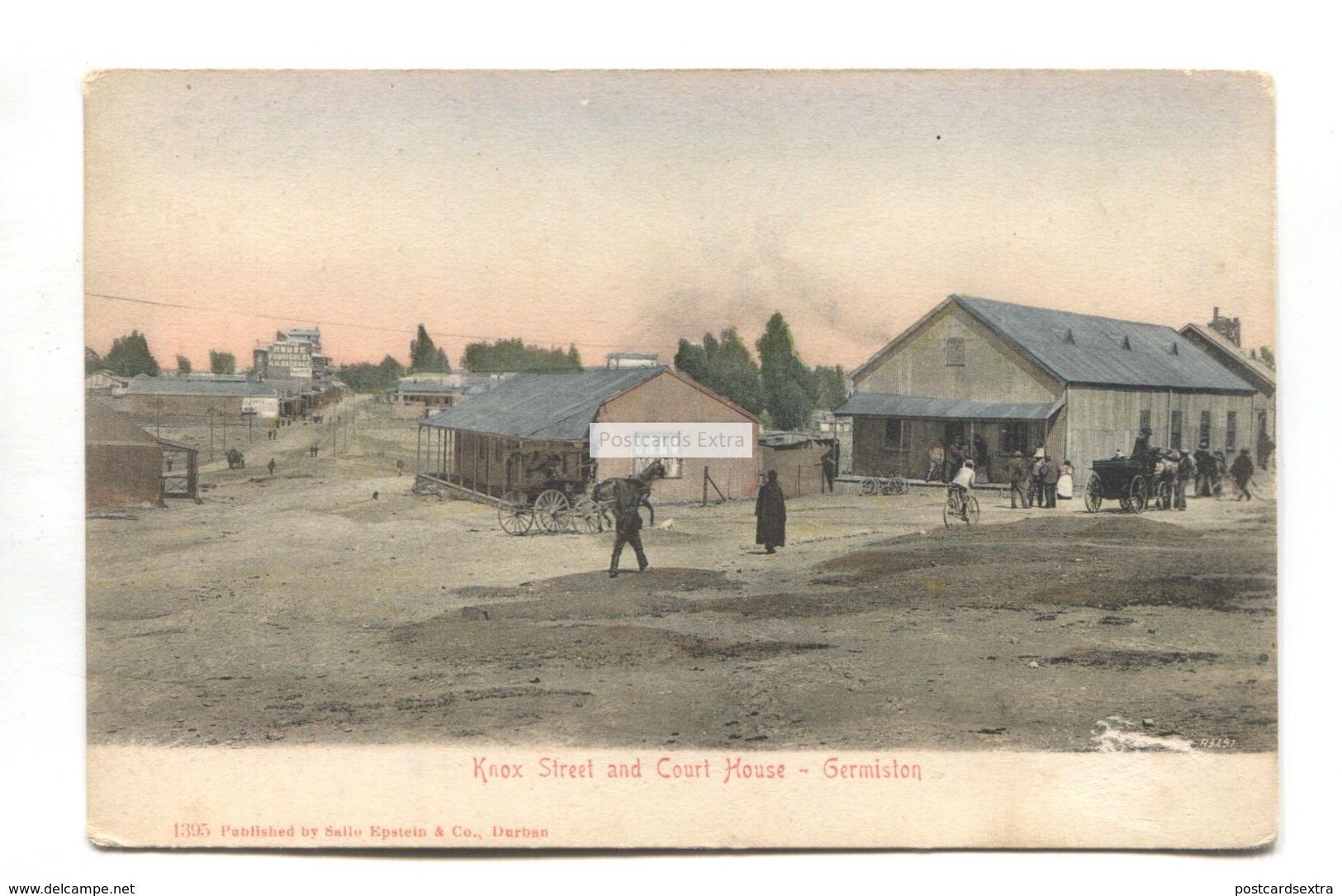 Germiston - Knox Street And Court House - Early South Africa Postcard - South Africa