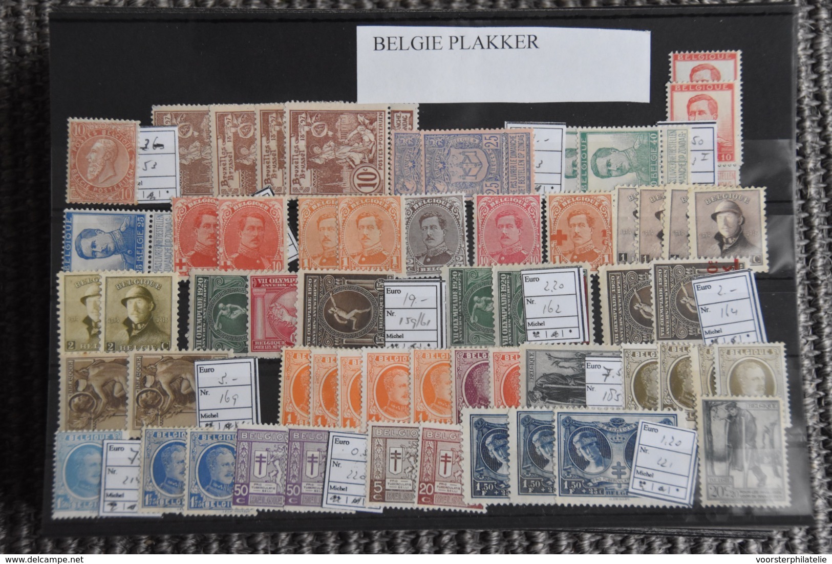 D(A) 014 ++ LOT BELGIUM BELGIQUE HINGED PLAK(REST) SCHARNIER - Collections (sans Albums)