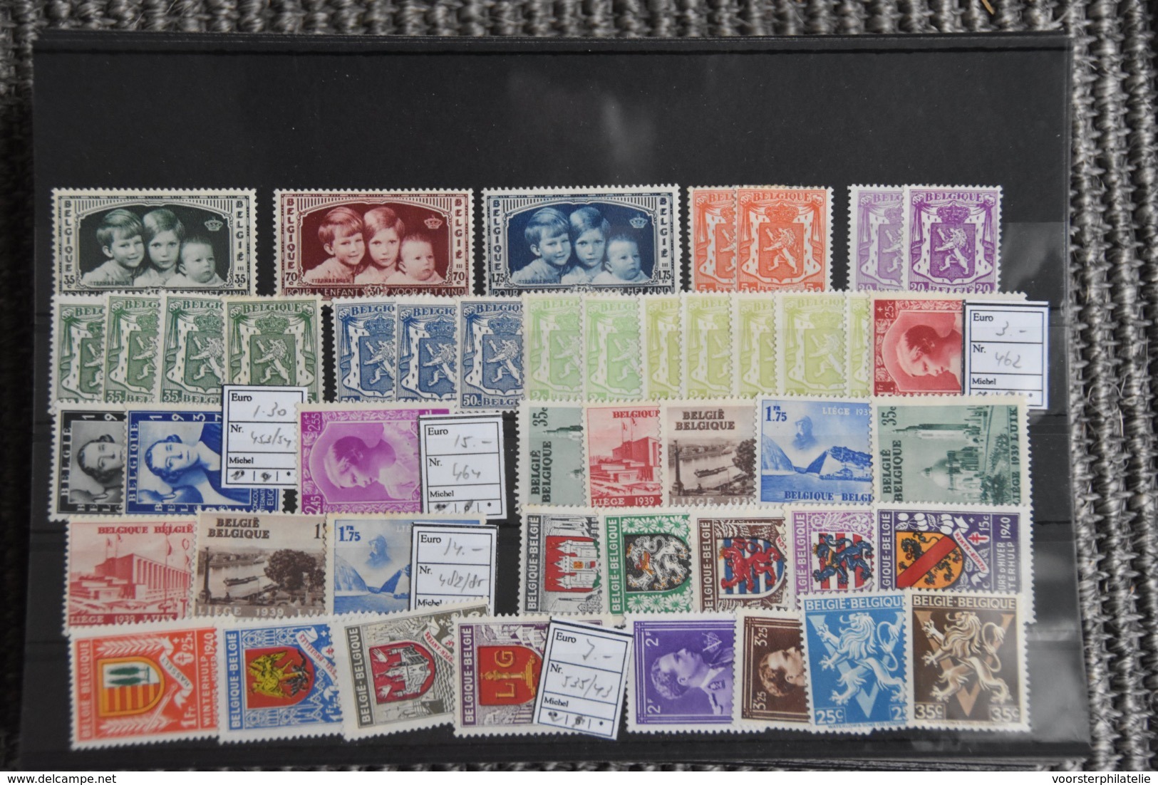 D(A) 016 ++ LOT BELGIUM BELGIQUE HINGED PLAK(REST) SCHARNIER - Collections (sans Albums)