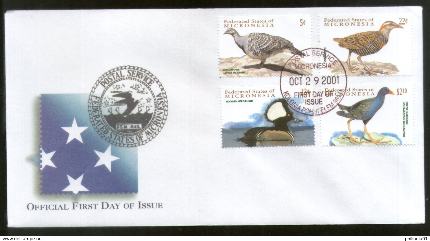 Micronesia 2001 Birds Wildlife Animals Fauna Sc 461-64 FDC # 16849 - Other & Unclassified