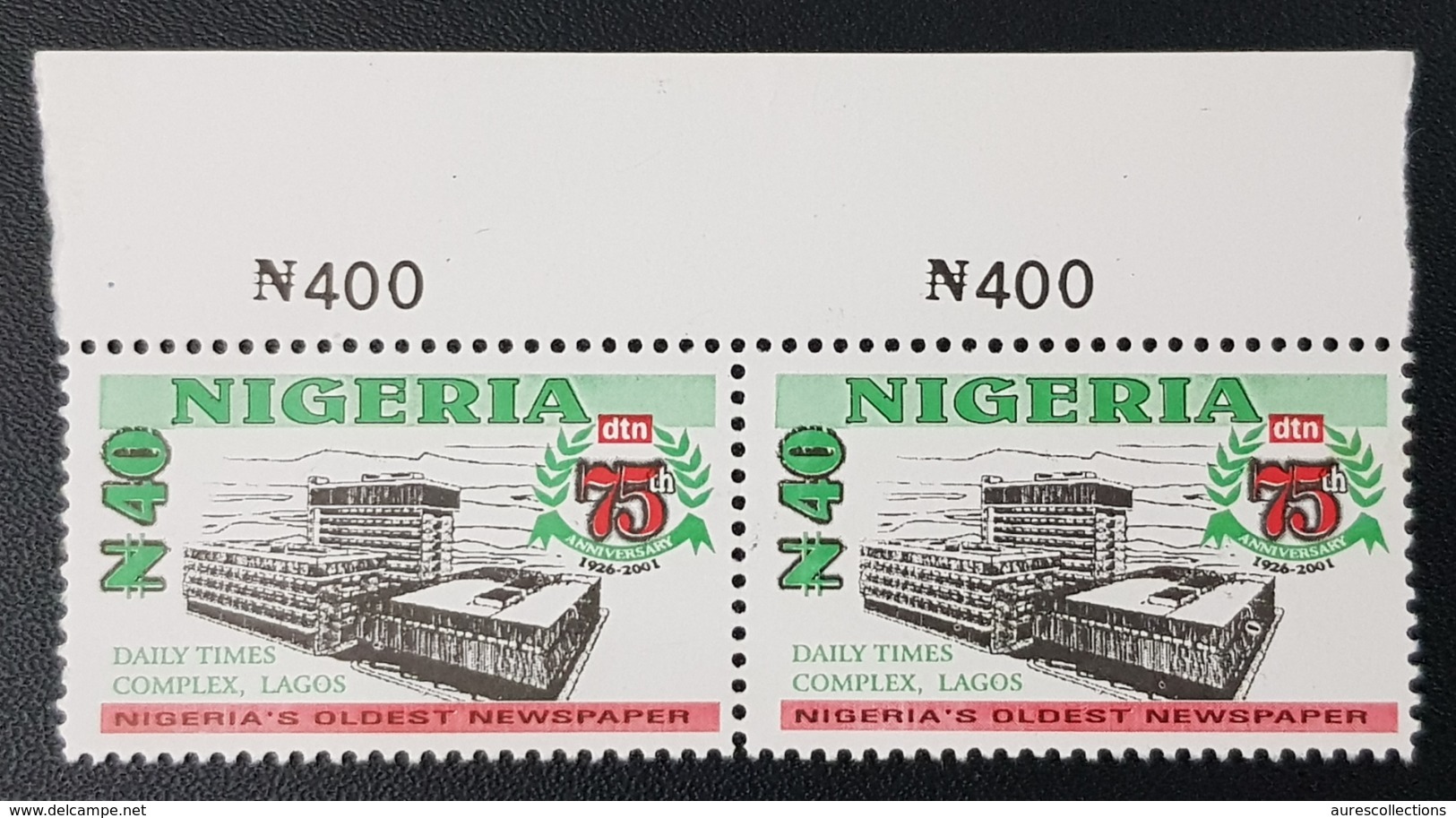 NIGERIA 2001 PAIR SHORT SET 1/4 - DAILY TIMES NEWSPAPER NEWS PAPER PRESS PRESSE - RARE MNH - Nigeria (1961-...)