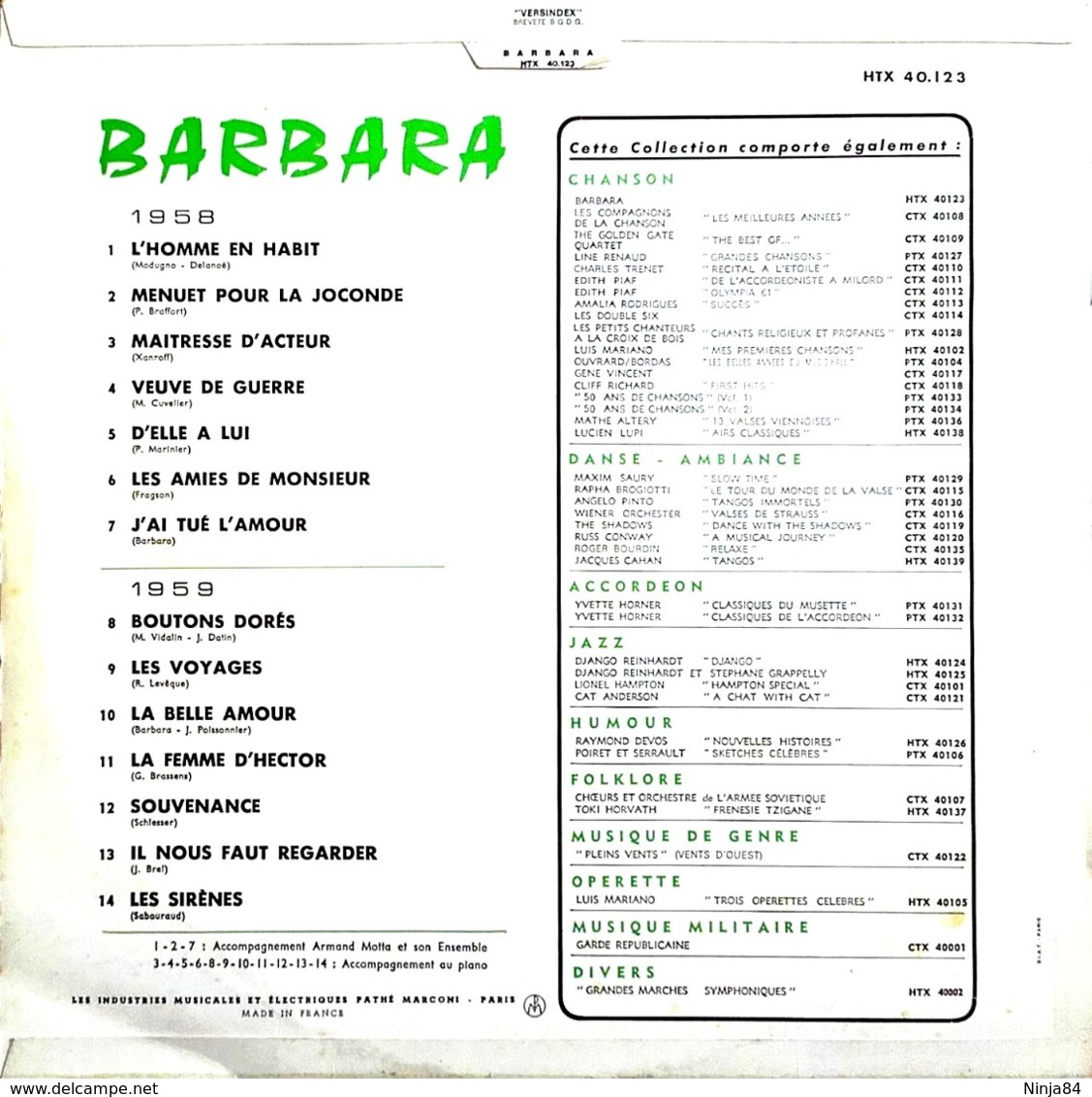 LP 33 RPM (12")  Barbara / Georges Brassens / Jacques Brel  "  L'homme En Habit  " - Andere - Franstalig