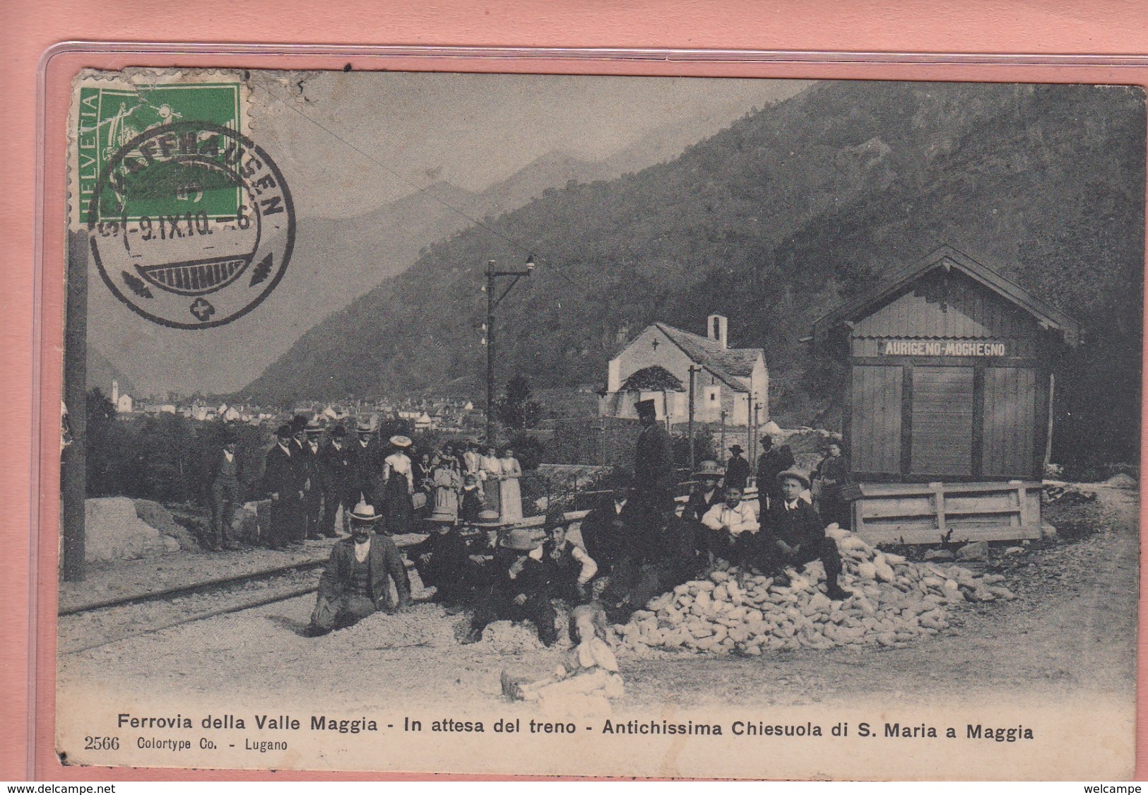 OUDE POSTKAART ZWITSERLAND - SCHWEIZ - SVIZZERA - SUISSE - STAZIONE AURIGENO - MOGHEGNO - FERROVIA VALLE MAGGIA - Maggia