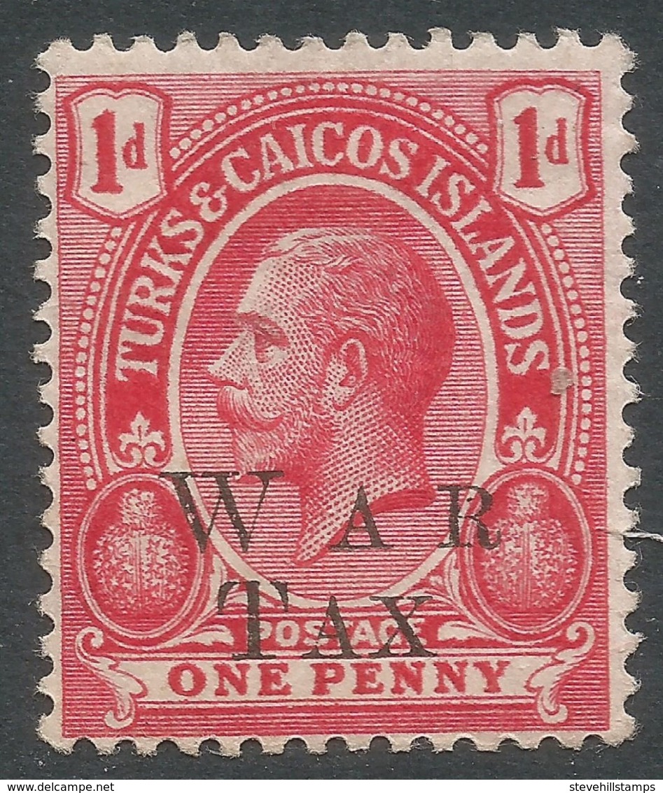 Turks & Caicos Islands. 1919 War Tax. 1d MH. SG 150 - Turks And Caicos