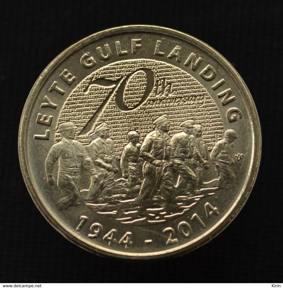 PHILIPPINES 5 Piso 2014, 70th Anniversary - Leyte Gulf Landing, UNC COIN - Philippines