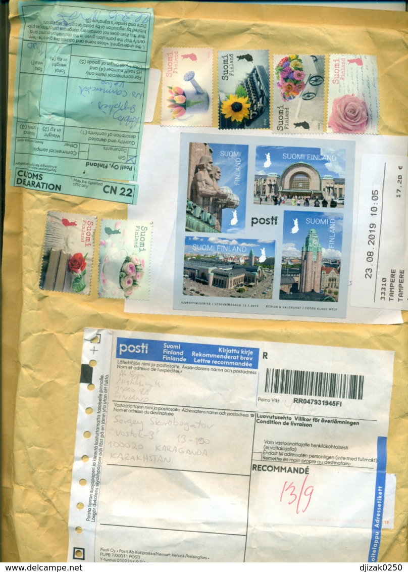 Finland 2019.Registered Envelope Passed The Mail. Block. - Covers & Documents