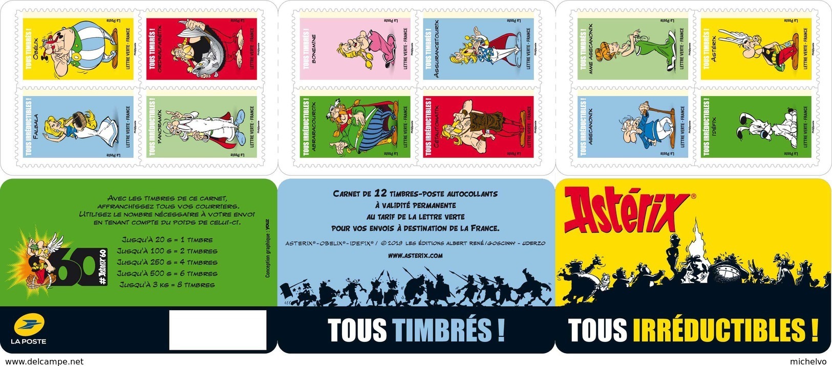 France 2019 - Carnet Astérix TOUS TIMBRÉS ! TOUS IRRÉDUCTIBLES !  ** - Ungebraucht