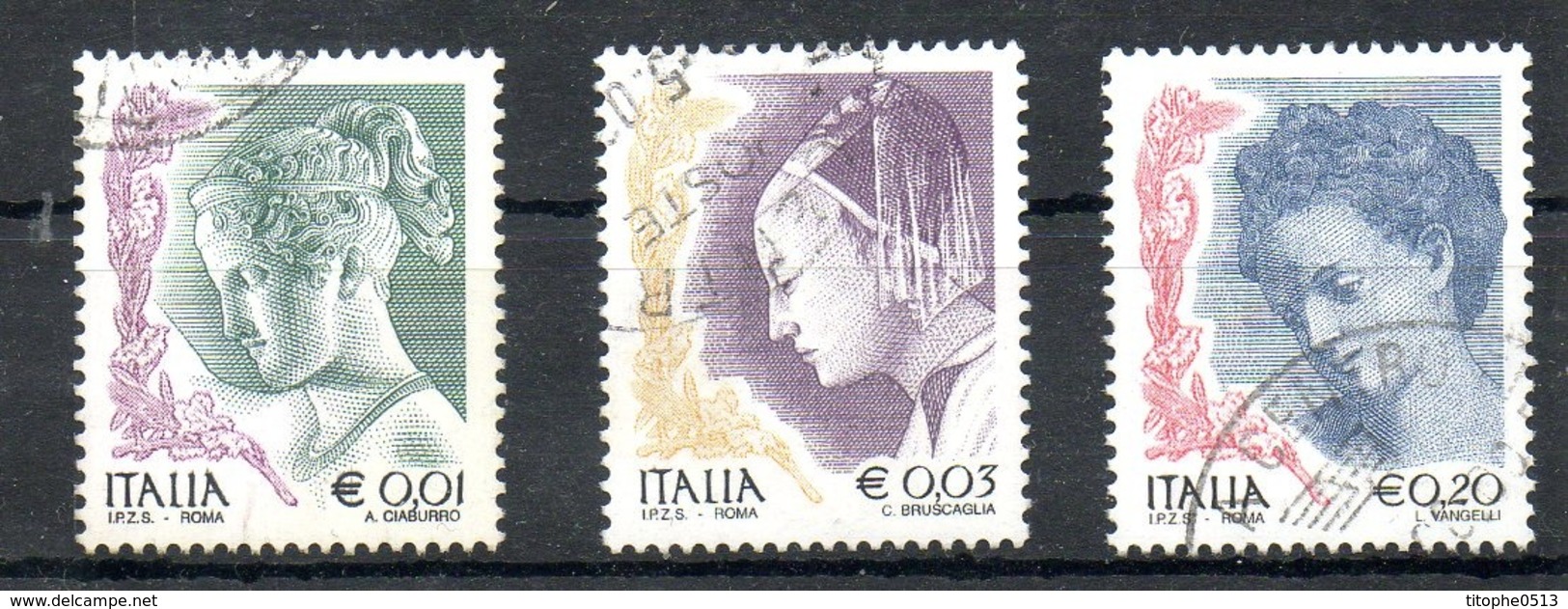 ITALIE. N°2562-4 De 2002 Oblitérés. La Femme Dans L'art. - 2001-10: Usati