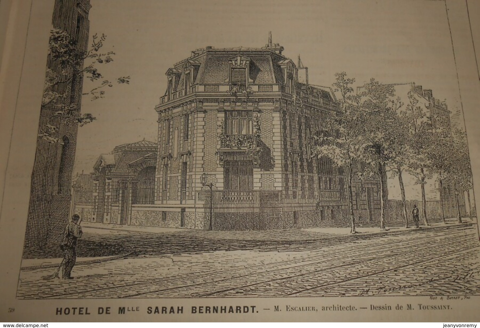 La Semaine Des Constructeurs. N°9. 1er Septembre 1877. Hôtel De Sarah Bernhardt. Drainage Des Maisons Par Les Arbres. - Revistas - Antes 1900