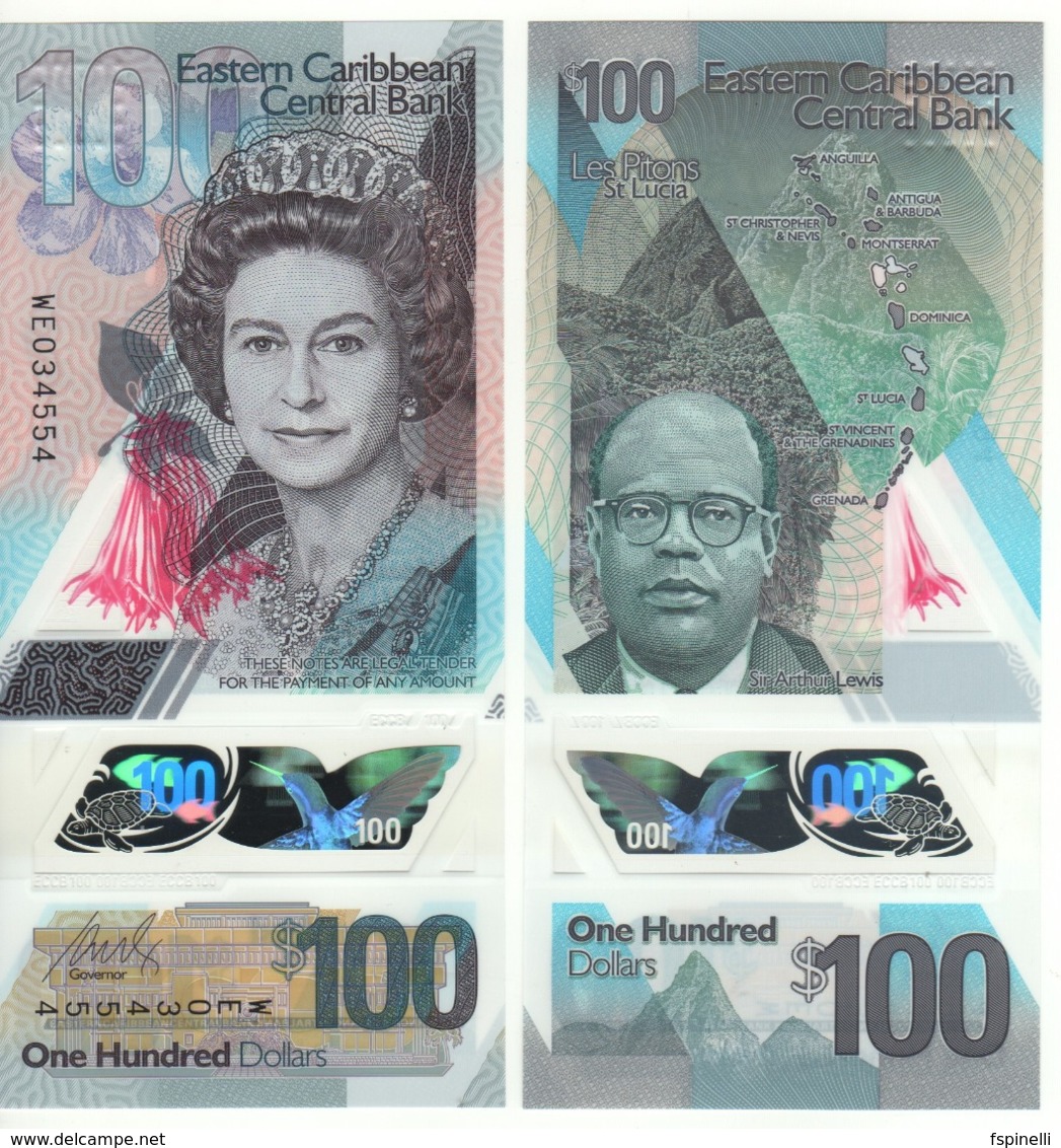 EAST CARIBBEAN. New  JUST ISSUED  $ 100.  Attractive POLIMER.  2019. Pnew - Oostelijke Caraïben