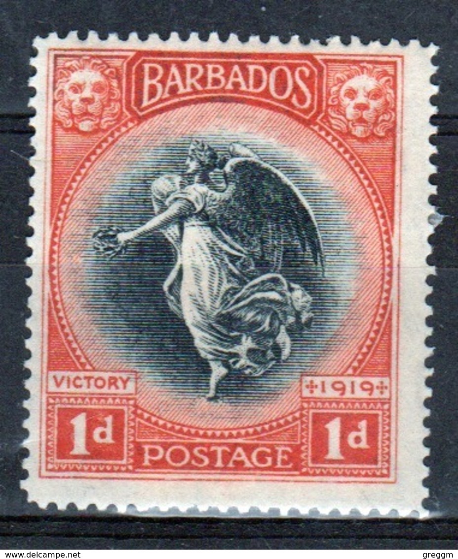 Barbados 1920 George V Single One Penny Stamp From The Winged Victory Series. - Barbados (...-1966)