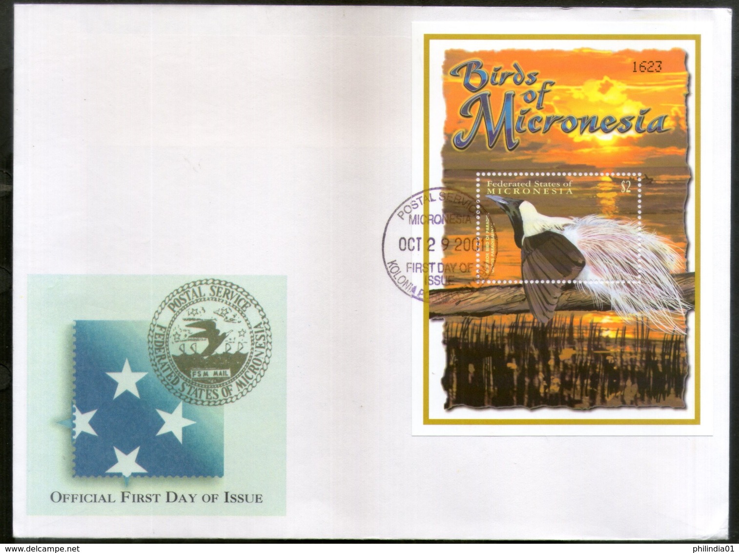 Micronesia 2001 Birds Wildlife Animals Fauna Sc 467 M/s On FDC # 9497 - Other & Unclassified