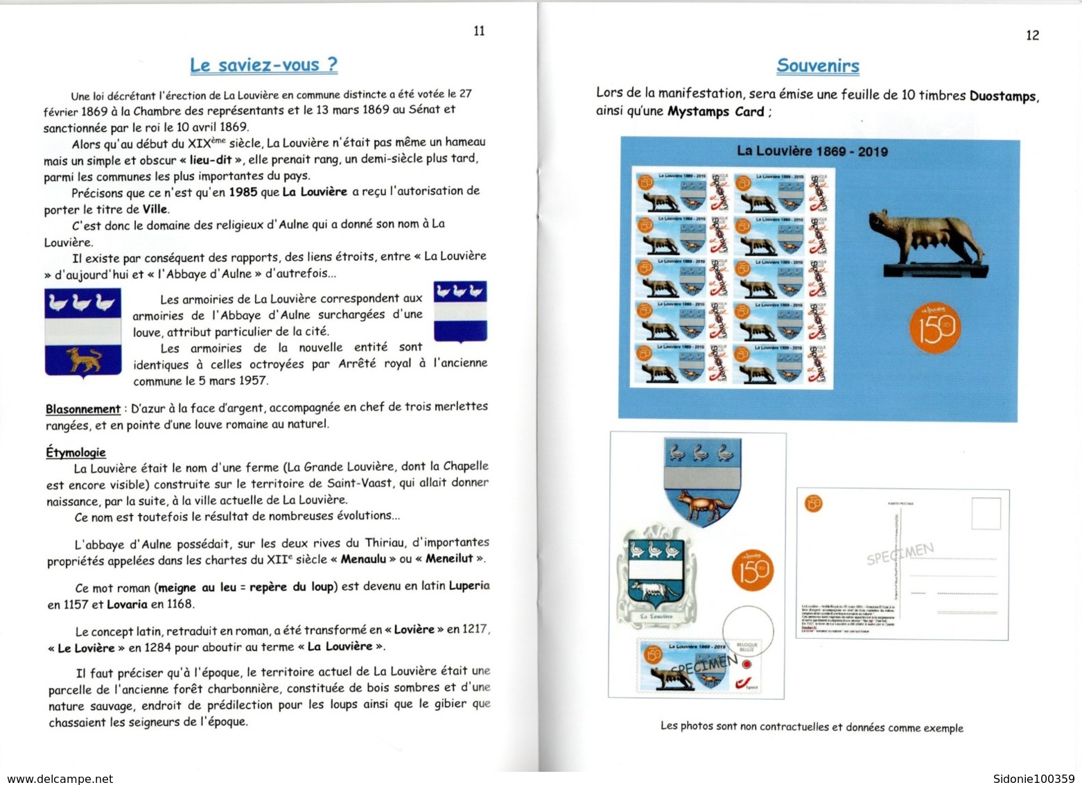 La Louvière  Catalogue émis Pour Les 150 Ans De La Ville - Andere & Zonder Classificatie