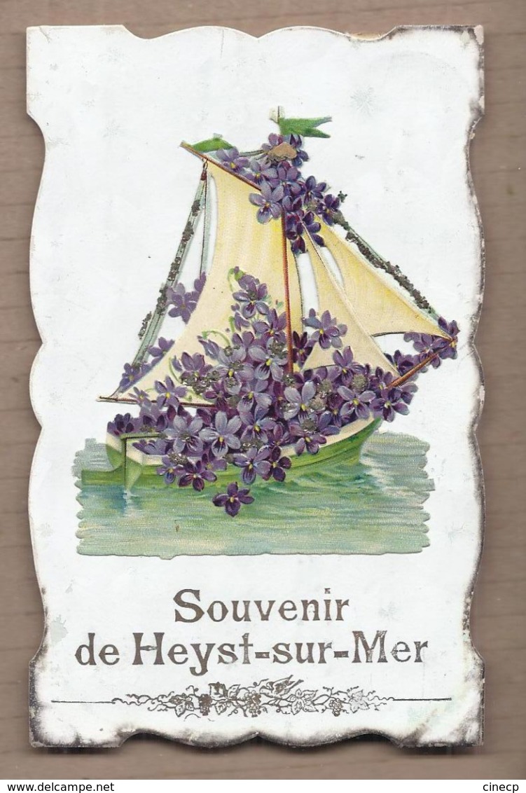 CPA BELGIQUE - SOUVENIR De HEYST-SUR-MER - SUPERBE CP Fantaisie Avec AJOUTIS Fleurs Et Bâteau + TB Verso - Autres & Non Classés