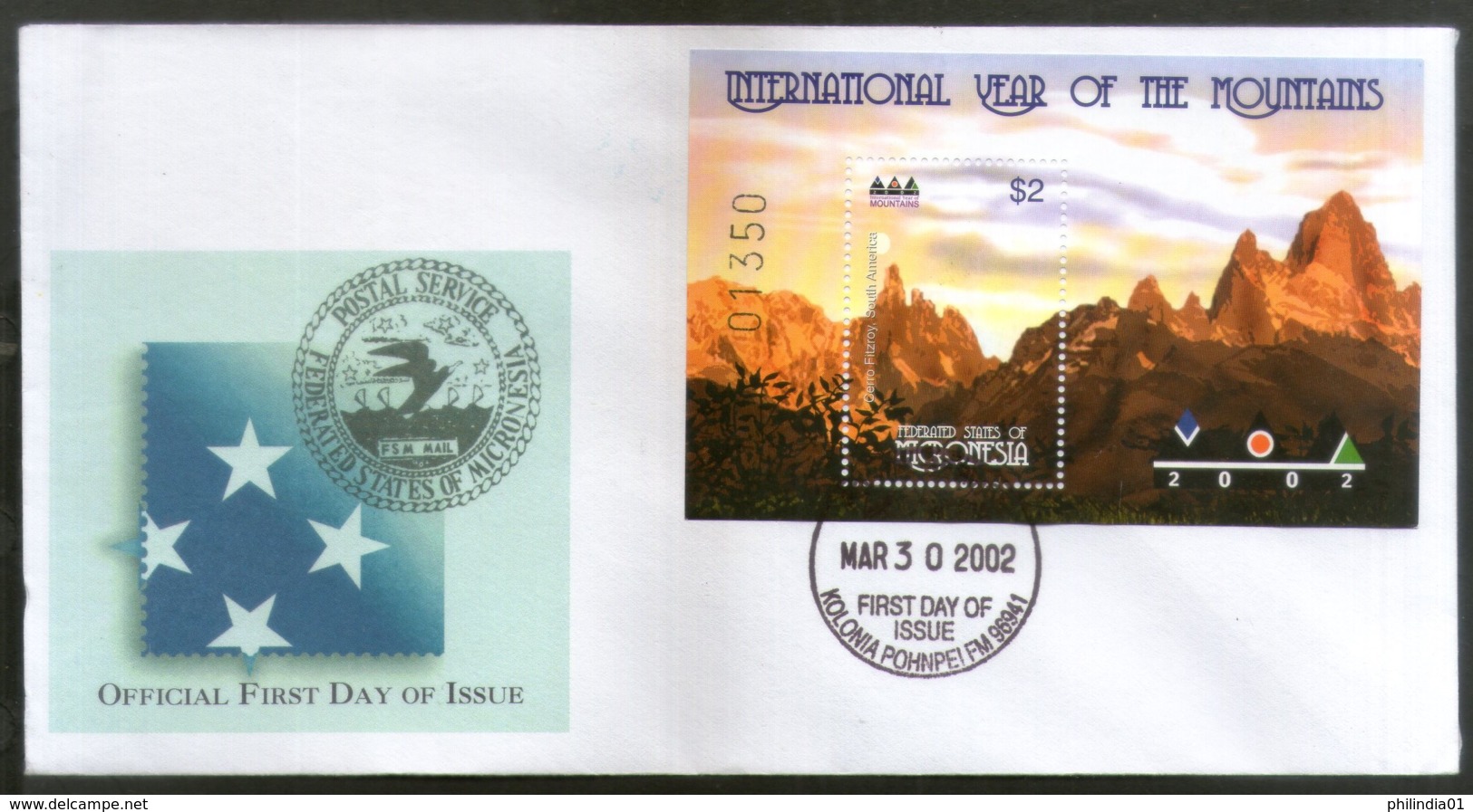 Micronesia 2002 International Year Of Mountain Sc 493 M/s FDC # 16868 - Other & Unclassified