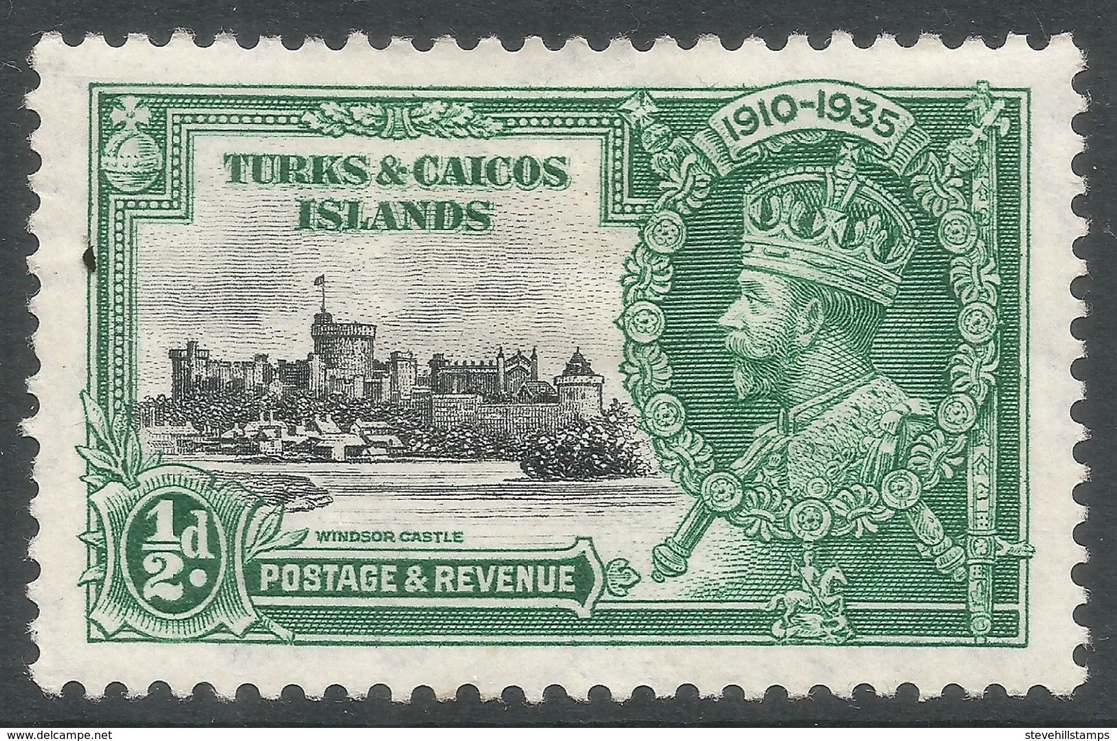 Turks & Caicos Islands. 1935 KGV Silver Jubilee. ½d MH. SG 187 - Turks & Caicos (I. Turques Et Caïques)