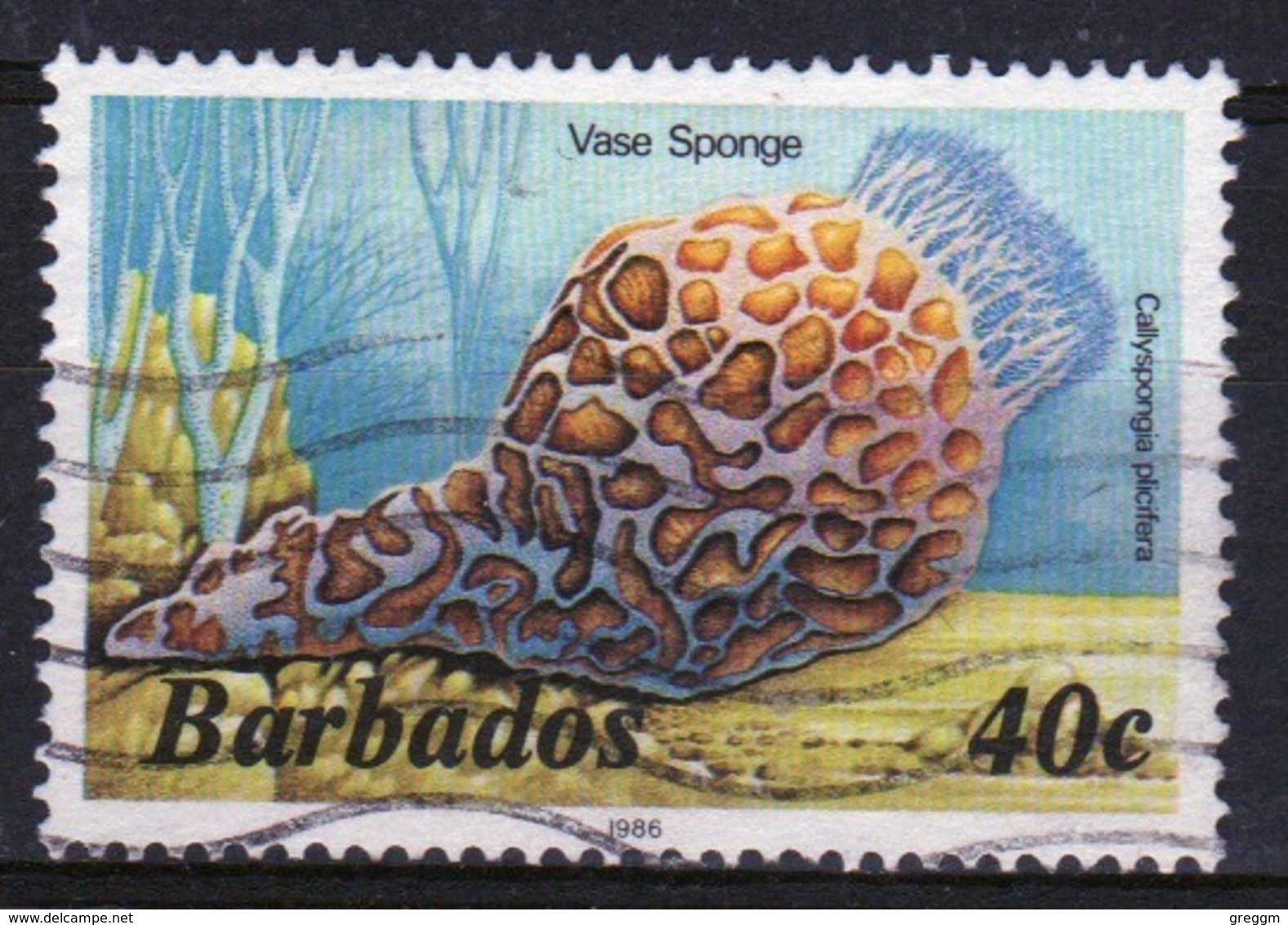 Barbados Single 40c Stamp From The 1985 Marine Life Series. - Barbados (1966-...)
