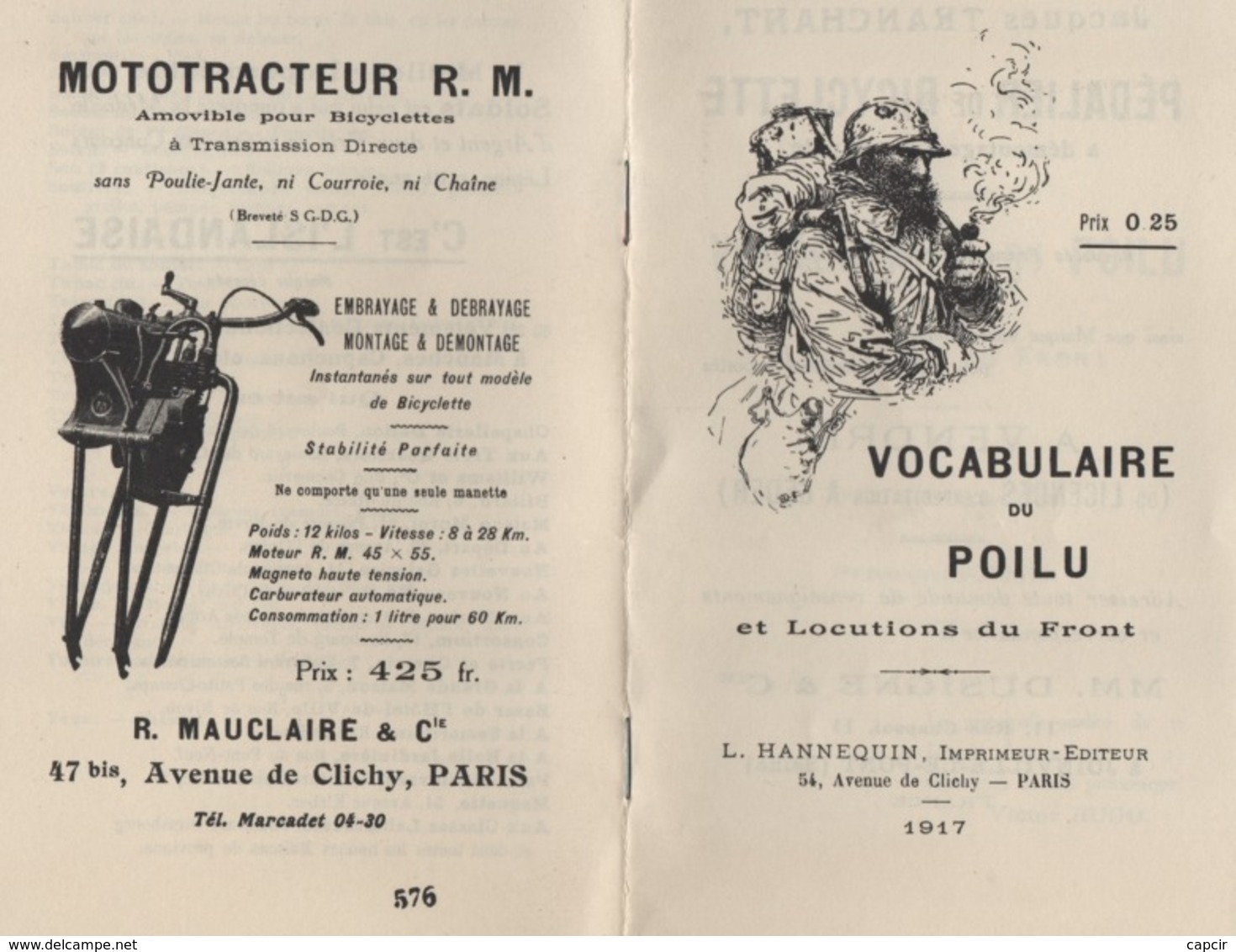 1917. Vocabulaire Du Poilu Et Locutions Du Front (2 Scannes) - 1914-18