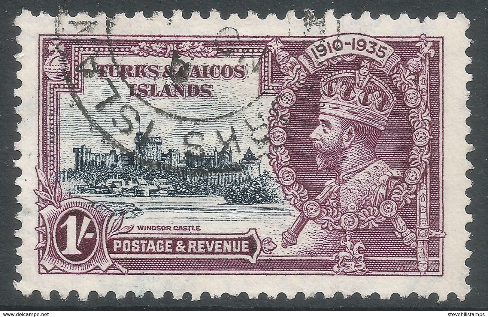 Turks & Caicos Islands. 1935 KGV Silver Jubilee. 1/- Used. SG 190 - Turks And Caicos