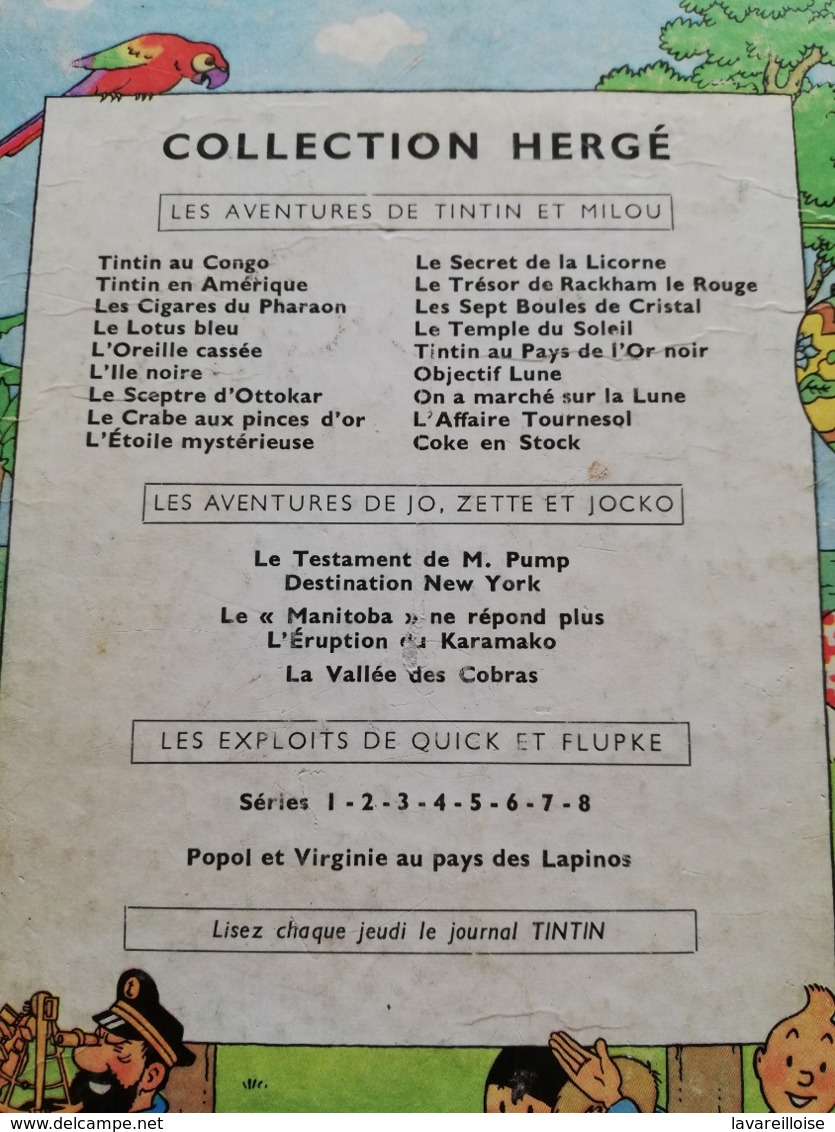 TINTIN COKE EN STOCK EDITION ORIGINALE DE 1958 DANEL N°1843 ETAT MOYEN A VOIR !! - Tintin