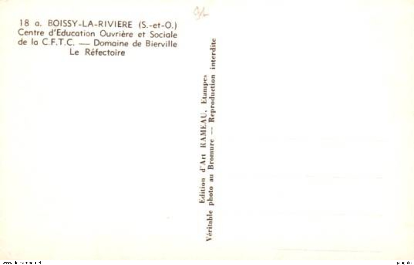 CPSM - BOISSY-LA-RIVIERE - Centre D'Education Ouvrière Et Sociale De La CFTC ... Le Réfectoire - Boissy-la-Rivière