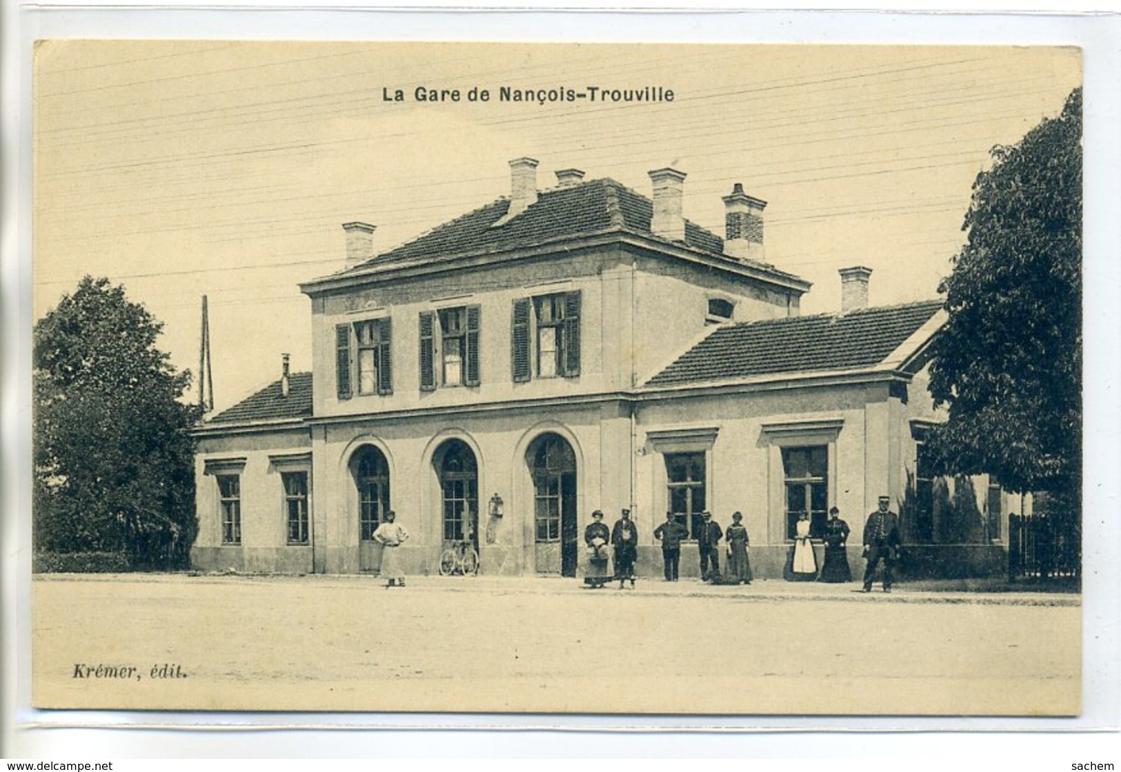 55 NANCOIS LE PETIT TROUVILLE Cheminots Et Dames Devant La Gare Des Voyageurs 1910- Kemer Edit   /D17-2017 - Other & Unclassified