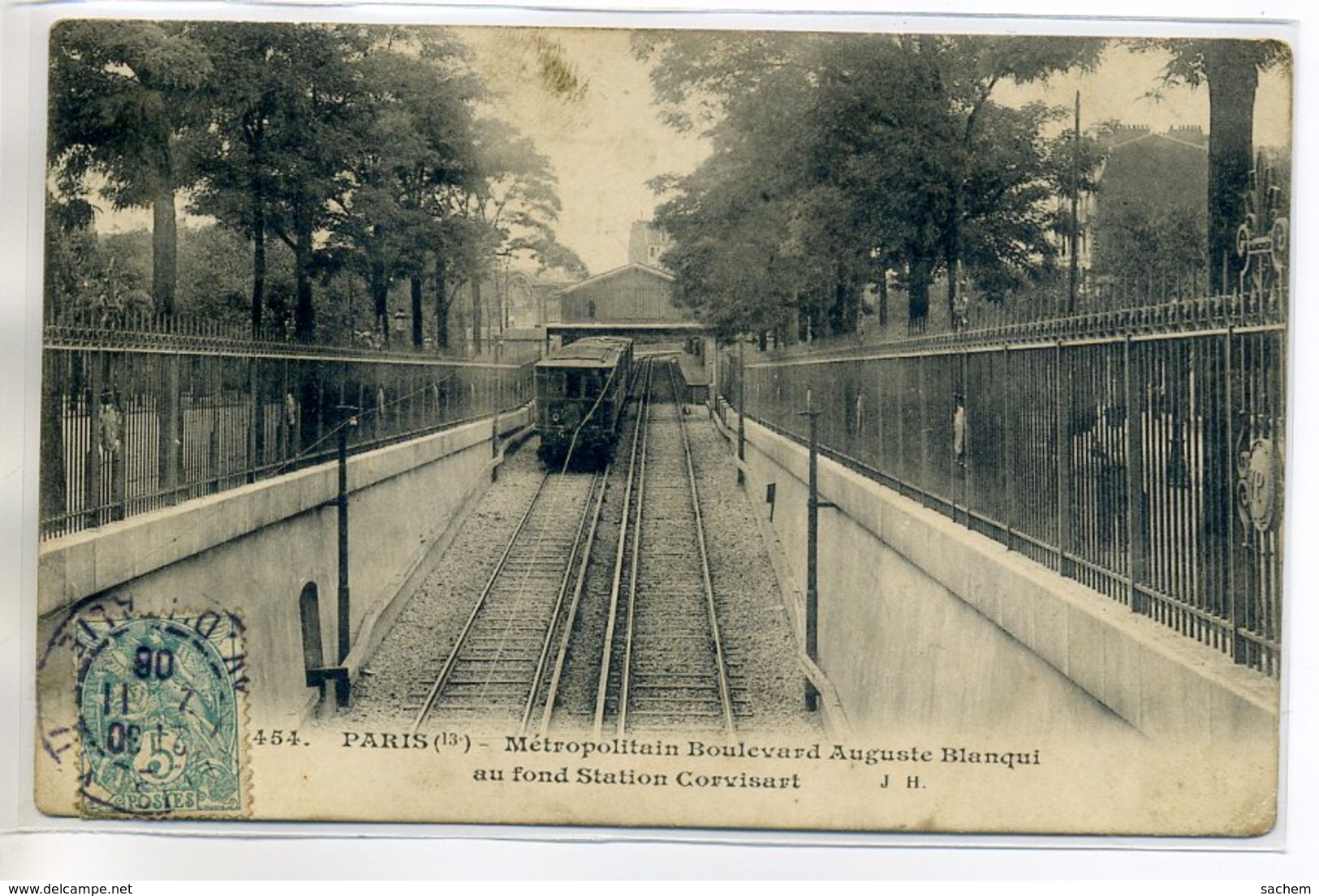 75 PARIS  METROPOLITAIN Métro Boulevard Auguste Blanqui Station Corvisart 1906 Timb  /D17-2017 - Métro Parisien, Gares