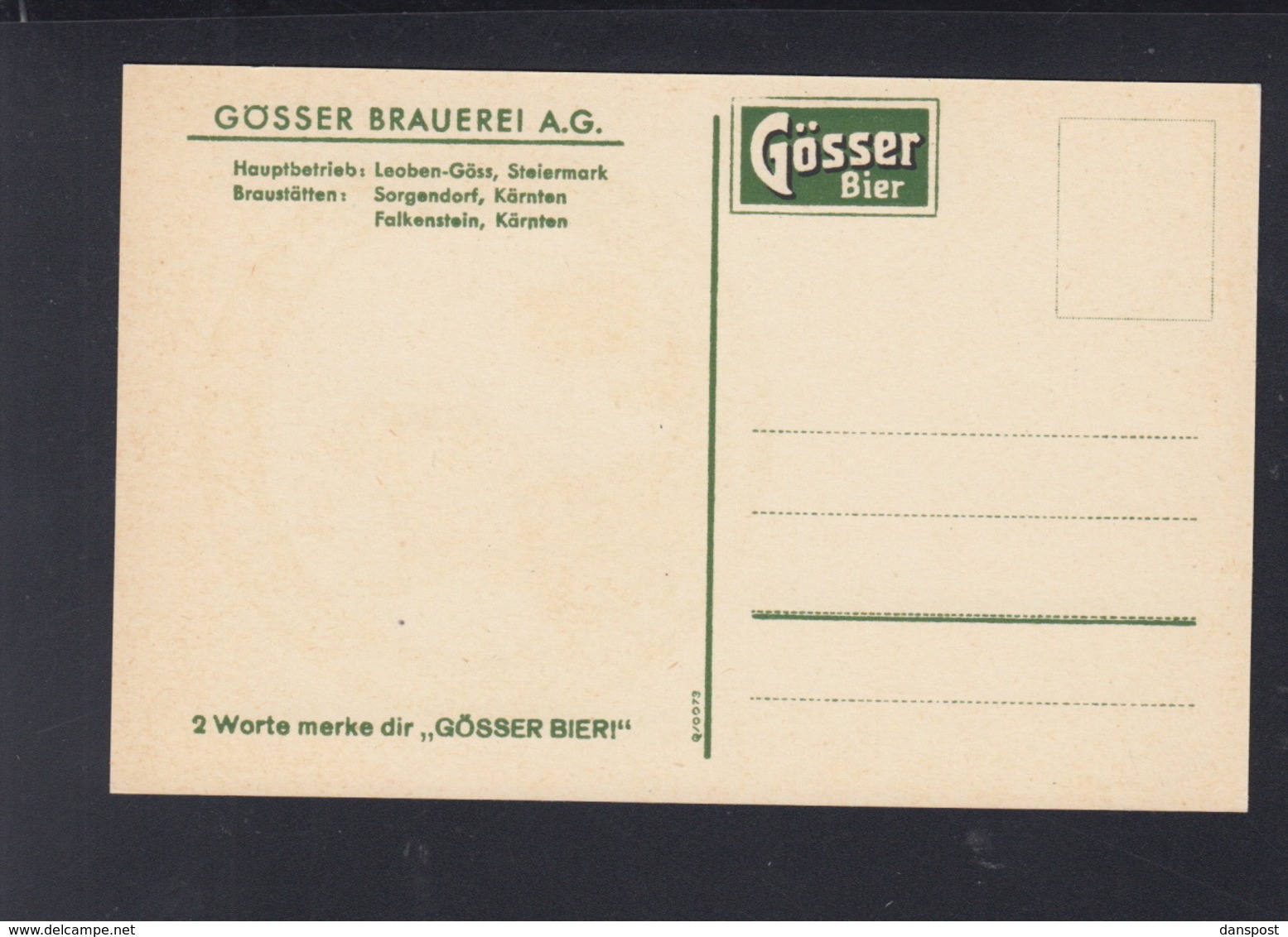 Pk Bier Gösser Brauerei - Werbepostkarten