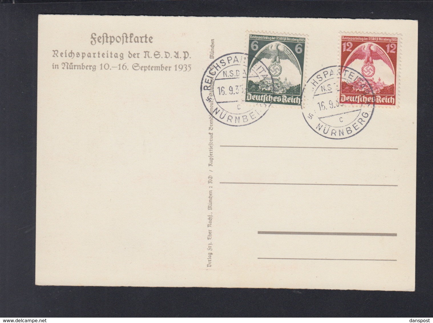 Dt. Reich PK Reichsparteitag  Nürnberg 1935 - Briefe U. Dokumente