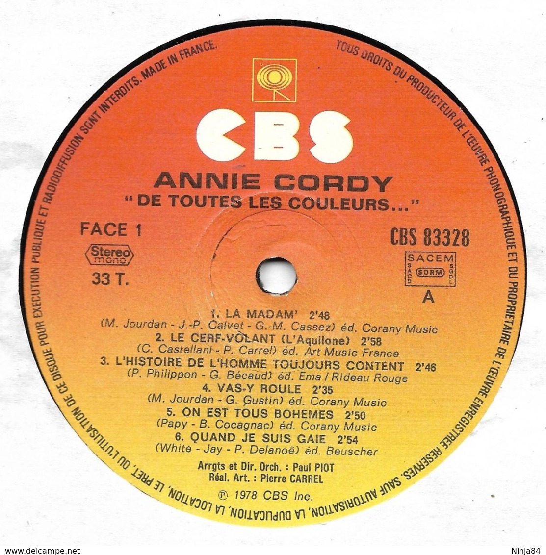 LP 33 RPM (12")  Annie Cordy / Gilbert Bécaud ‎ "  De Toutes Les Couleurs…  " - Sonstige - Franz. Chansons