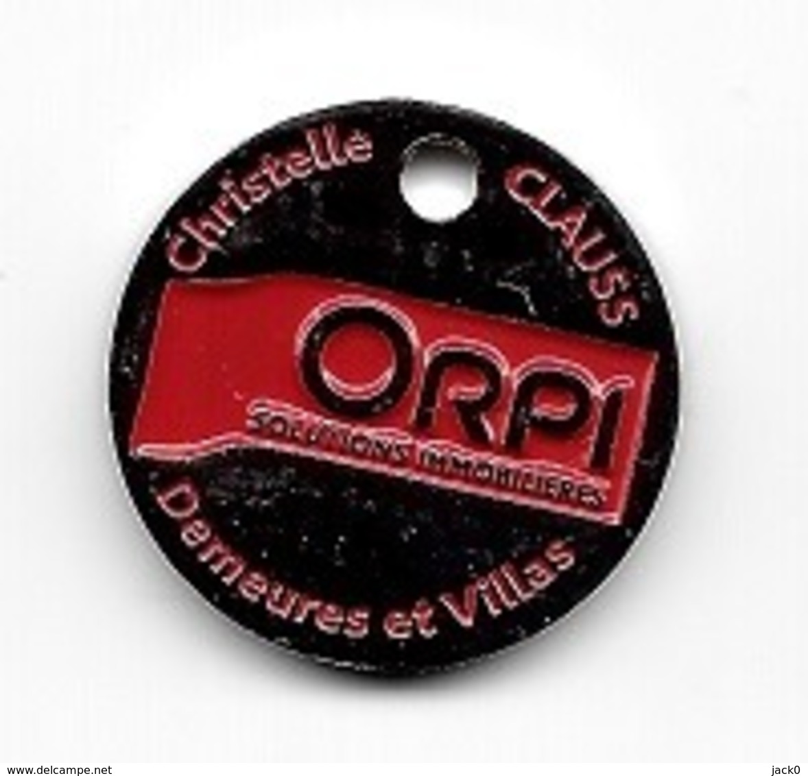 Jeton De Caddie  Ville,  Christelle  CLAUSS  ORPI  Solutions  Immobilières, Domaines  Et  Villas  à   67150 Erstein - Trolley Token/Shopping Trolley Chip