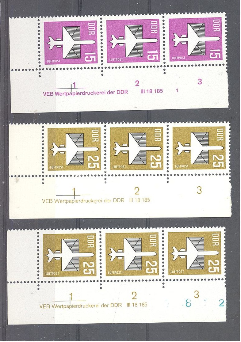 DDR  Flugpostmarken  Freimarkenserien Der DDR Michel # 3128-29 V + W **  DV - Neufs