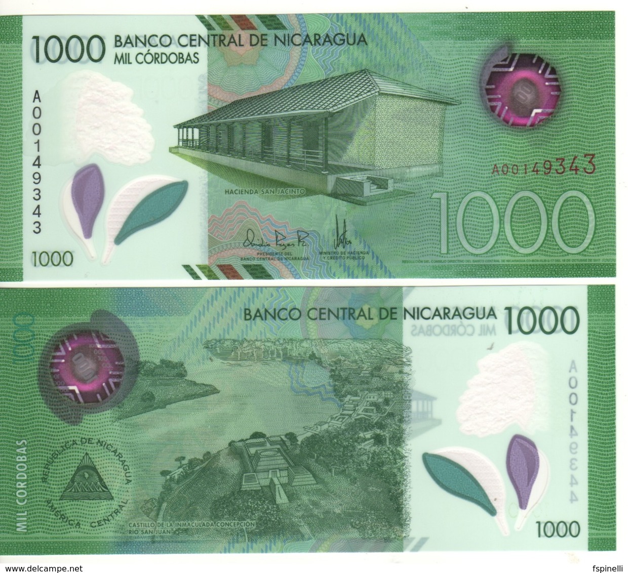 NICARAGUA.  New. 1000  POLIMER  Issue .  2019  UNC - Nicaragua