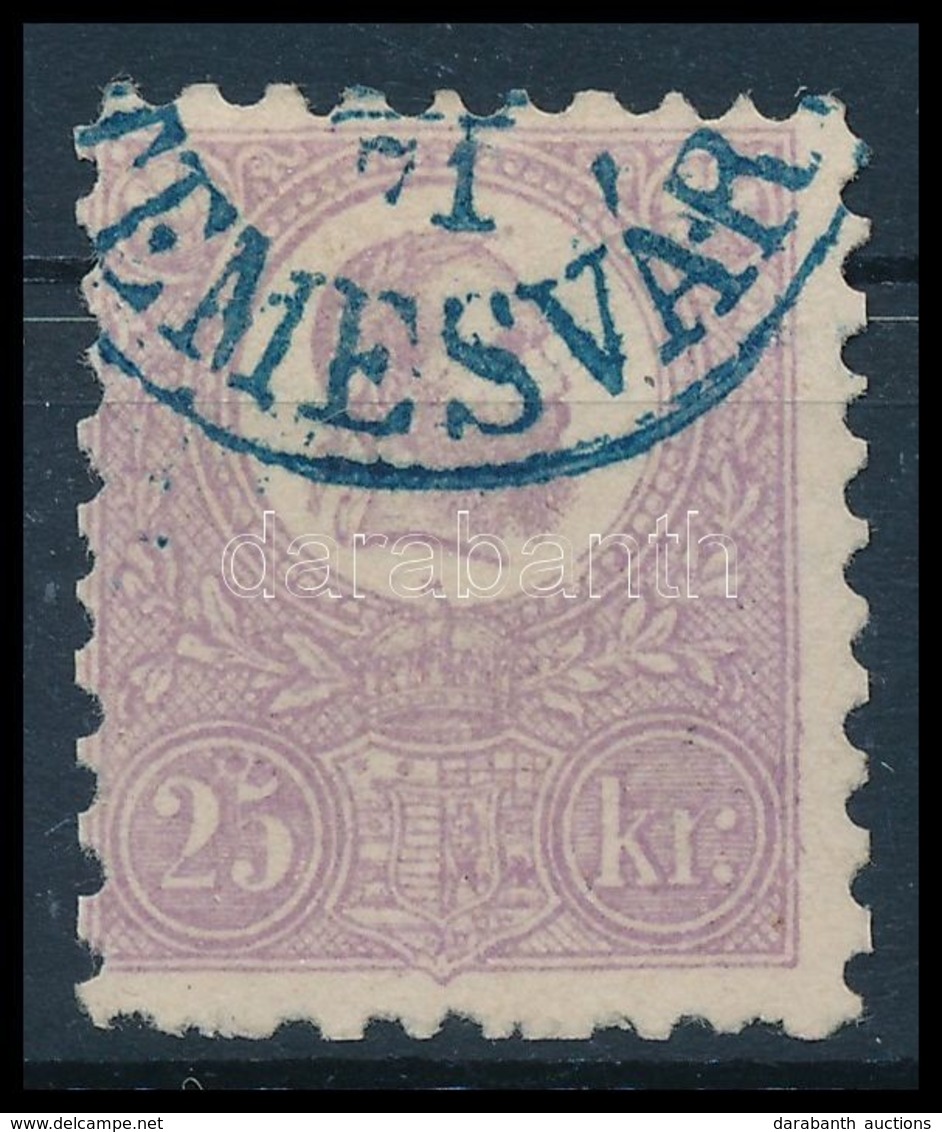 O 1871 Kőnyomat 25kr Kék Temesvári Pénzutalvány Bélyegzéssel (45.000++) Sign: Pfenninger, Bühler - Sonstige & Ohne Zuordnung